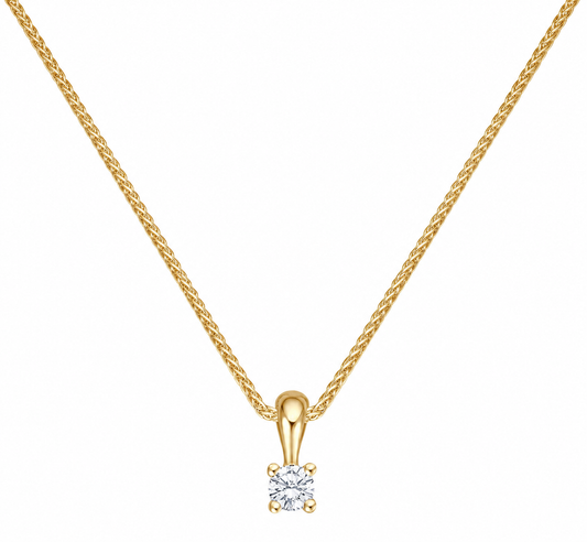 Krebber Essentials Solitär Anhänger mit Kette in Weißgold bei Juwelier Krebber in Mönchengladbach-Rheydt.