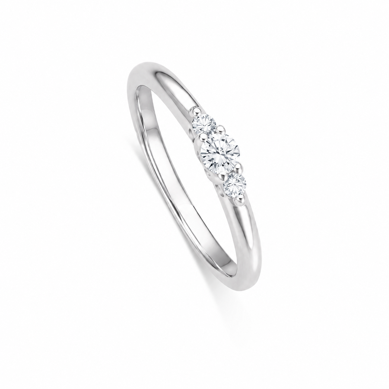 Krebber Essentials - Trilogie-Diamantring aus Weißgold