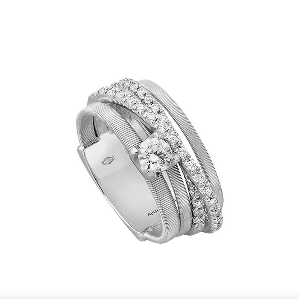 Marco Bicego Goa Siebenreihiger Ring aus Weißgold mit Diamanten Juwelier Krebber Mönchengladbach-Rheydt