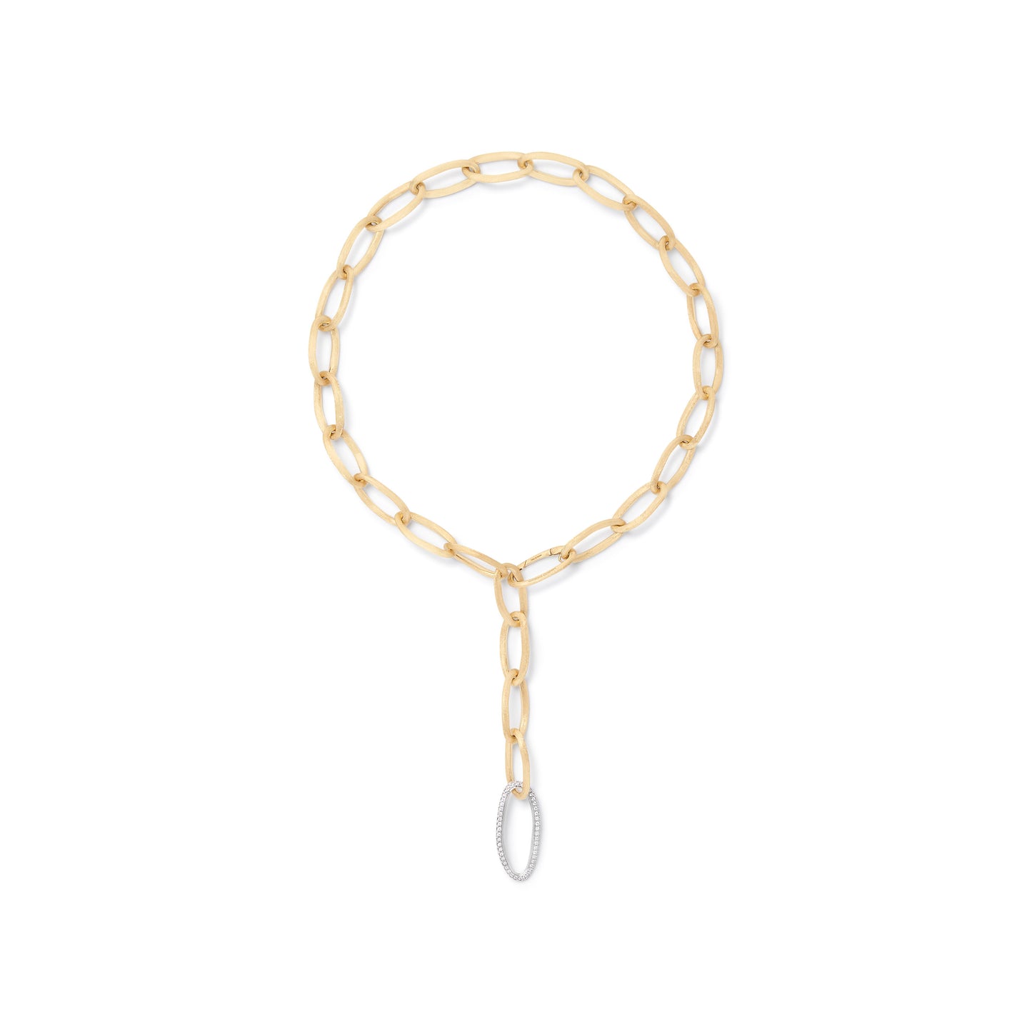 Marco Bicego lange Halskette mit ovalen diamanten Gliedern Juwelier Krebber Mönchengladbach-Rheydt