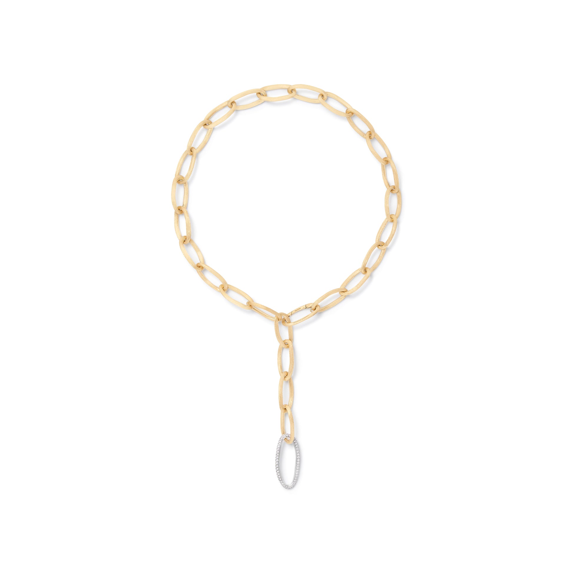 Marco Bicego lange Halskette mit ovalen diamanten Gliedern Juwelier Krebber Mönchengladbach-Rheydt