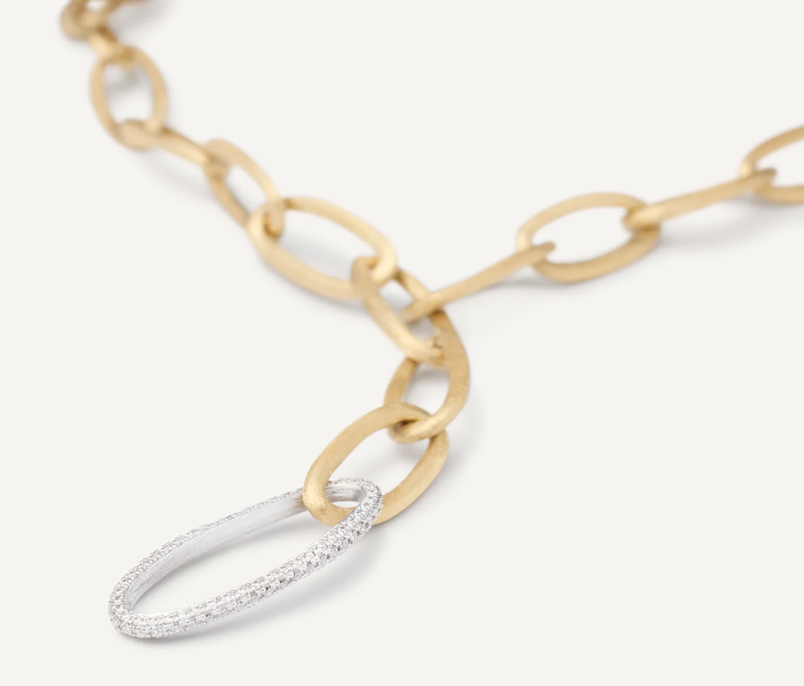 Marco Bicego lange Halskette mit ovalen diamanten Gliedern Juwelier Krebber Mönchengladbach-Rheydt