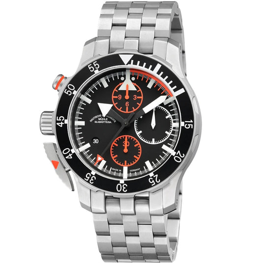 Mühle Glashütte Flieger-Chronograph schwarz M1-41-33-MB Uhr Juwelier Krebber Mönchengladbach Rheydt