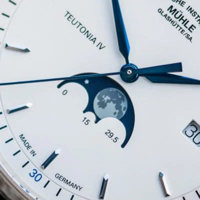 Mühle Glashütte Teutonia IV Mondphase M1-44-05-LB Uhr Juwelier Krebber Mönchengladbach Rheydt