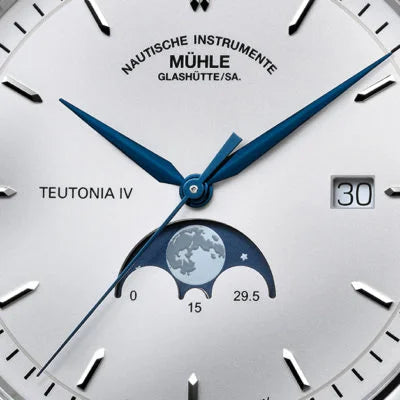 Mühle Glashütte Teutonia IV Mondphase M1-44-05-LB Uhr Juwelier Krebber Mönchengladbach Rheydt