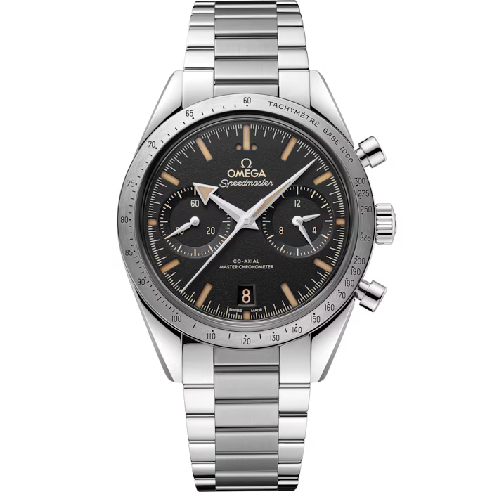 Omega Speedmaster '57 40,5 mm Herrenuhr Detailansicht Referenz 332.10.41.51.01.001 bei Juwelier Krebber in Mönchengladbach-Rheydt