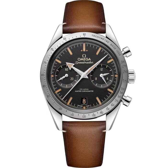 Omega Speedmaster '57 40,5 mm Herrenuhr Detailansicht Referenz 332.12.41.51.01.001 bei Juwelier Krebber in Mönchengladbach-Rheydt