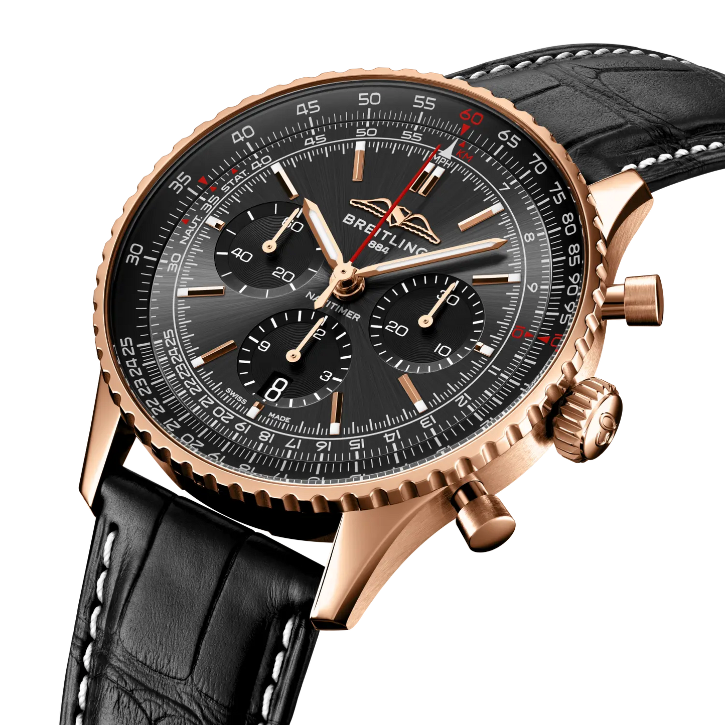 Breitling Navitimer B01 Chronograph 43 mm RB0138A11B1P1 – Perspektivansicht bei Juwelier Krebber in Mönchengladbach-Rheydt