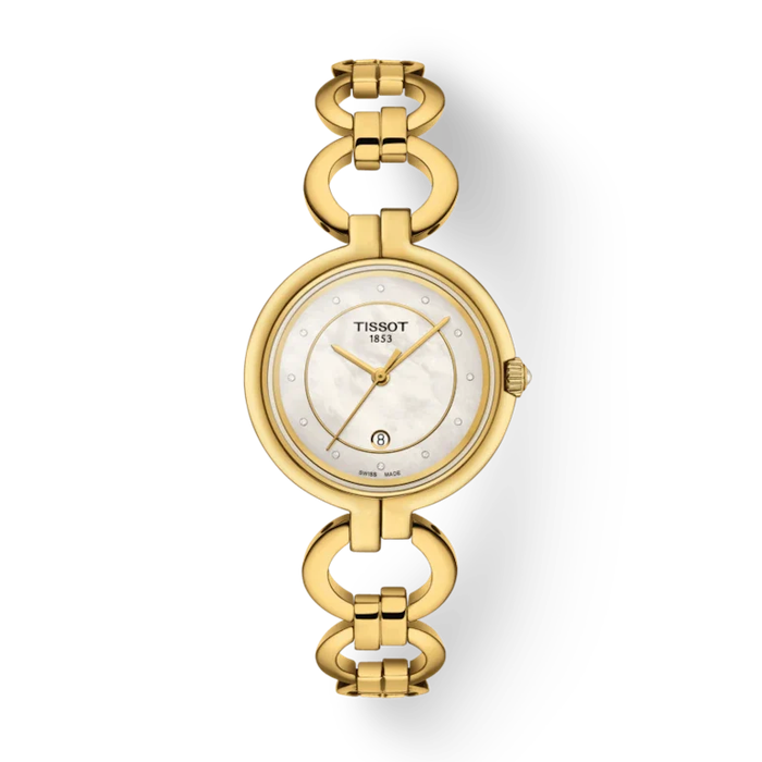 Tissot Flamingo, Zifferblatt Perlmutt, Referenz T094.210.33.116.00, bei Juwelier Krebber in Mönchengladbach-Rheydt