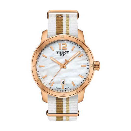 Tissot Quickster, Zifferblatt Perlmutt, Referenz T095.410.37.117.00, bei Juwelier Krebber in Mönchengladbach-Rheydt