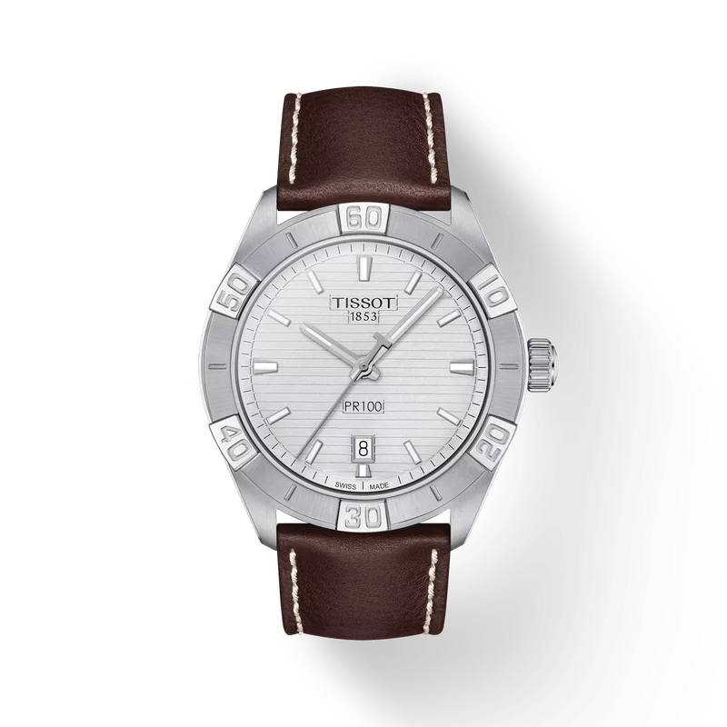 Tissot PR 100 Sport Gent, Zifferblatt Silber, Referenz T101.610.16.031.00, bei Juwelier Krebber in Mönchengladbach-Rheydt