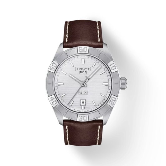 Tissot PR 100 Sport Gent, Zifferblatt Silber, Referenz T101.610.16.031.00, bei Juwelier Krebber in Mönchengladbach-Rheydt