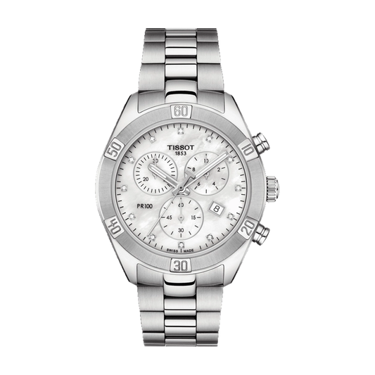 Tissot PR 100 Sport Chic, Zifferblatt Perlmutt, Referenz T101.917.11.116.00, bei Juwelier Krebber in Mönchengladbach-Rheydt