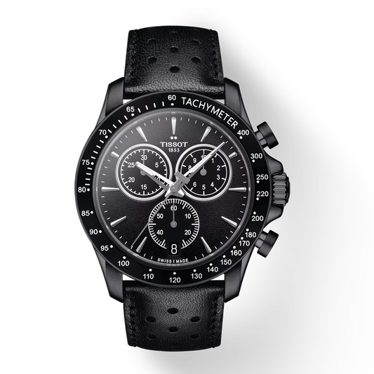 Tissot V8 Chronograph, Zifferblatt Schwarz, Referenz T106.417.36.051.00, bei Juwelier Krebber in Mönchengladbach-Rheydt
