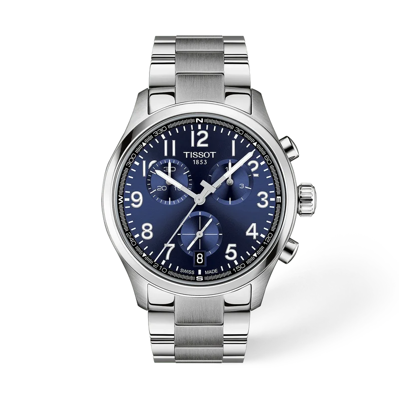 Tissot Chrono XL Classic 45 mm, Zifferblatt Blau, Referenz T116.417.11.042.00, bei Juwelier Krebber in Mönchengladbach-Rheydt