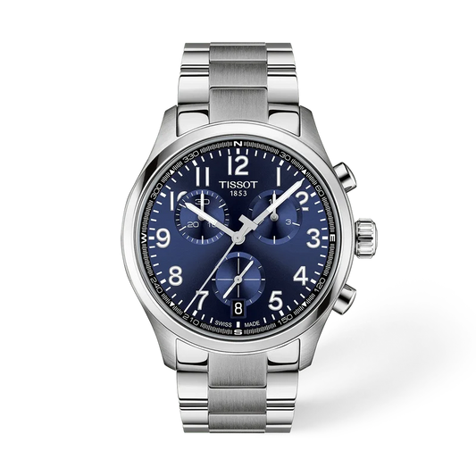 Tissot Chrono XL Classic 45 mm, Zifferblatt Blau, Referenz T116.417.11.042.00, bei Juwelier Krebber in Mönchengladbach-Rheydt