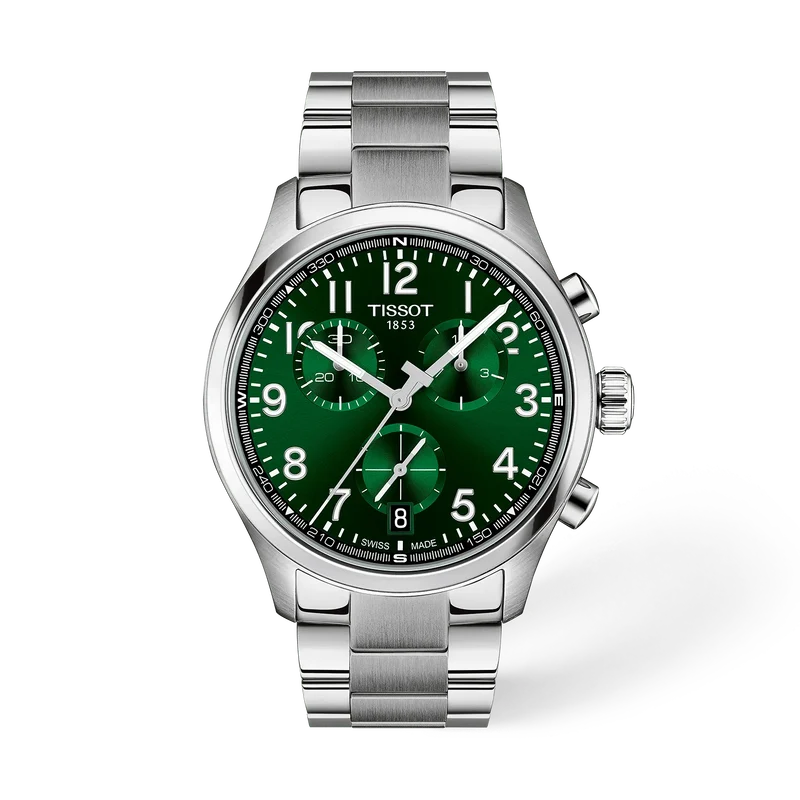 Tissot Chrono XL Classic 45 mm, Zifferblatt Grün, Referenz T116.417.11.092.00, bei Juwelier Krebber in Mönchengladbach-Rheydt