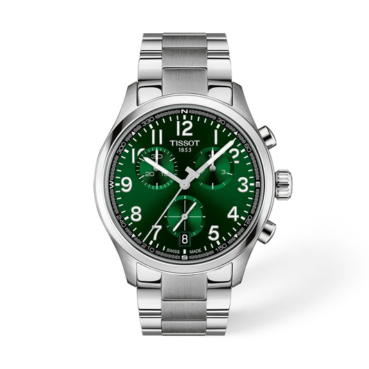 Tissot Chrono XL Classic 45 mm, Zifferblatt Grün, Referenz T116.417.11.092.00, bei Juwelier Krebber in Mönchengladbach-Rheydt