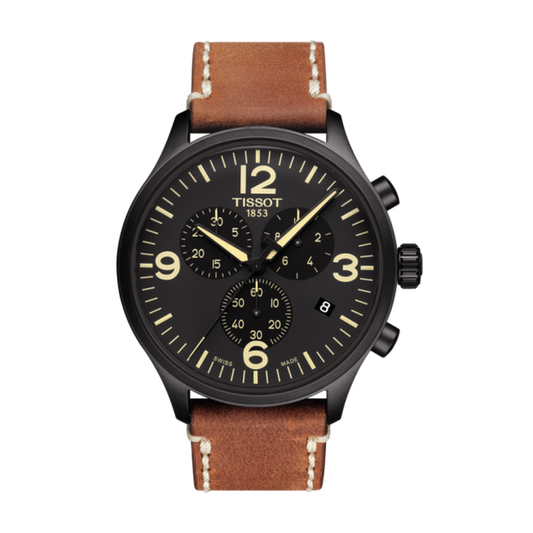 Tissot Chrono XL Classic 45 mm, Zifferblatt Schwarz, Referenz T116.617.36.057.00, bei Juwelier Krebber in Mönchengladbach-Rheydt