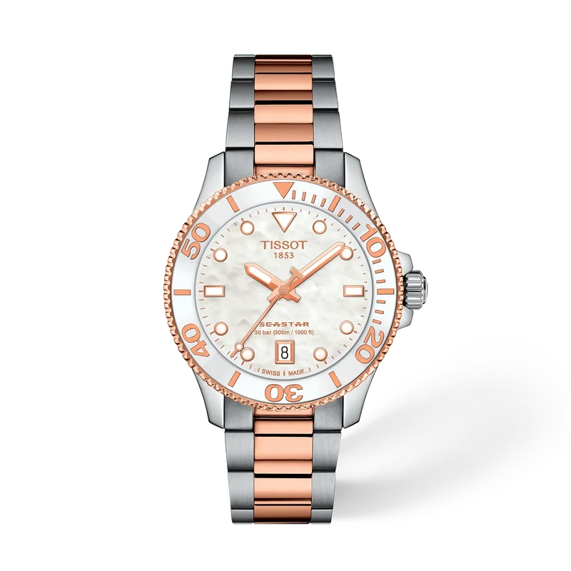 Tissot Seastar 1000 36 mm, Zifferblatt Perlmutt, Referenz T120.210.22.111.00, bei Juwelier Krebber in Mönchengladbach-Rheydt
