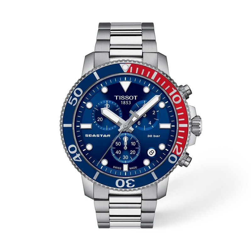 Tissot Seastar 1000 Chronograph 45,5 mm, Zifferblatt Blau, Referenz T120.417.11.041.03, bei Juwelier Krebber in Mönchengladbach-Rheydt