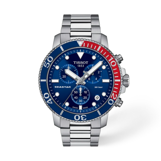 Tissot Seastar 1000 Chronograph 45,5 mm, Zifferblatt Blau, Referenz T120.417.11.041.03, bei Juwelier Krebber in Mönchengladbach-Rheydt