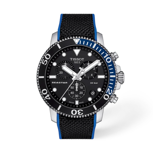 Tissot Seastar 1000 Chronograph 45,5 mm, Zifferblatt Schwarz, Referenz T120.417.17.051.03, bei Juwelier Krebber in Mönchengladbach-Rheydt