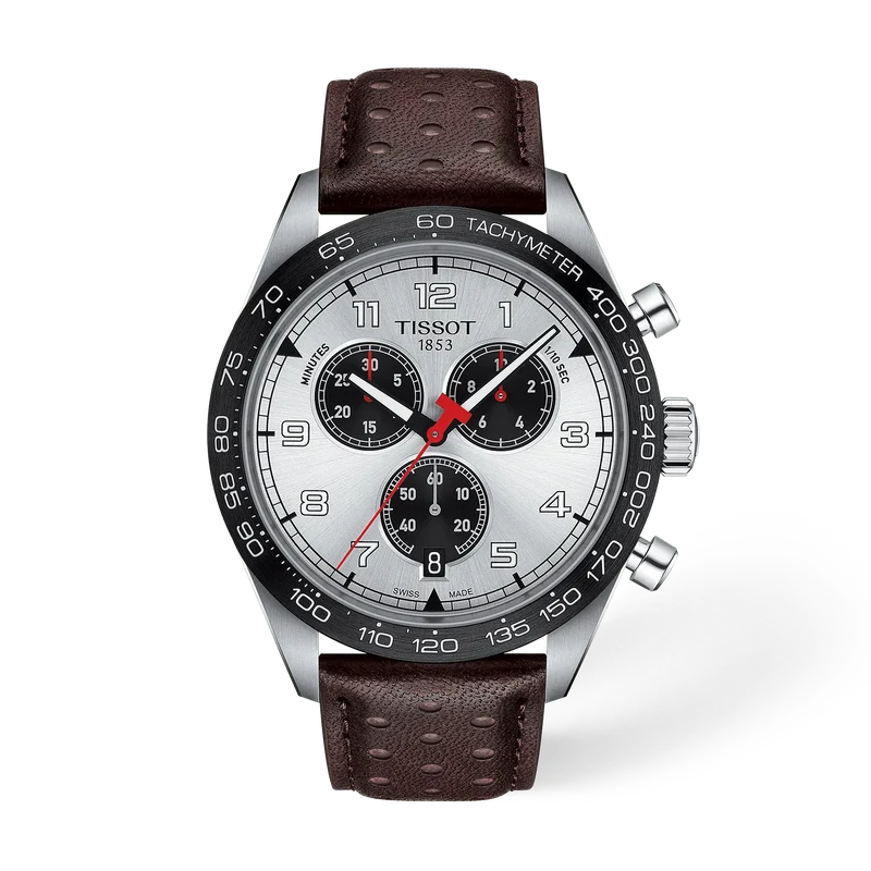 Tissot PRS 516 Chronograph 42 mm, Zifferblatt Silber, Referenz T131.617.16.032.00, bei Juwelier Krebber in Mönchengladbach-Rheydt