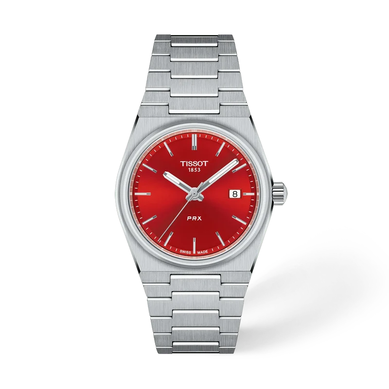 Tissot PRX 35 mm, Zifferblatt Rot, Referenz T137.210.11.421.00, bei Juwelier Krebber in Mönchengladbach-Rheydt