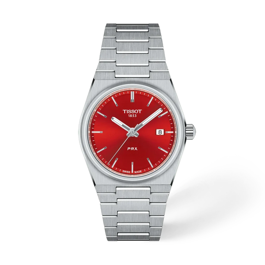 Tissot PRX 35 mm, Zifferblatt Rot, Referenz T137.210.11.421.00, bei Juwelier Krebber in Mönchengladbach-Rheydt
