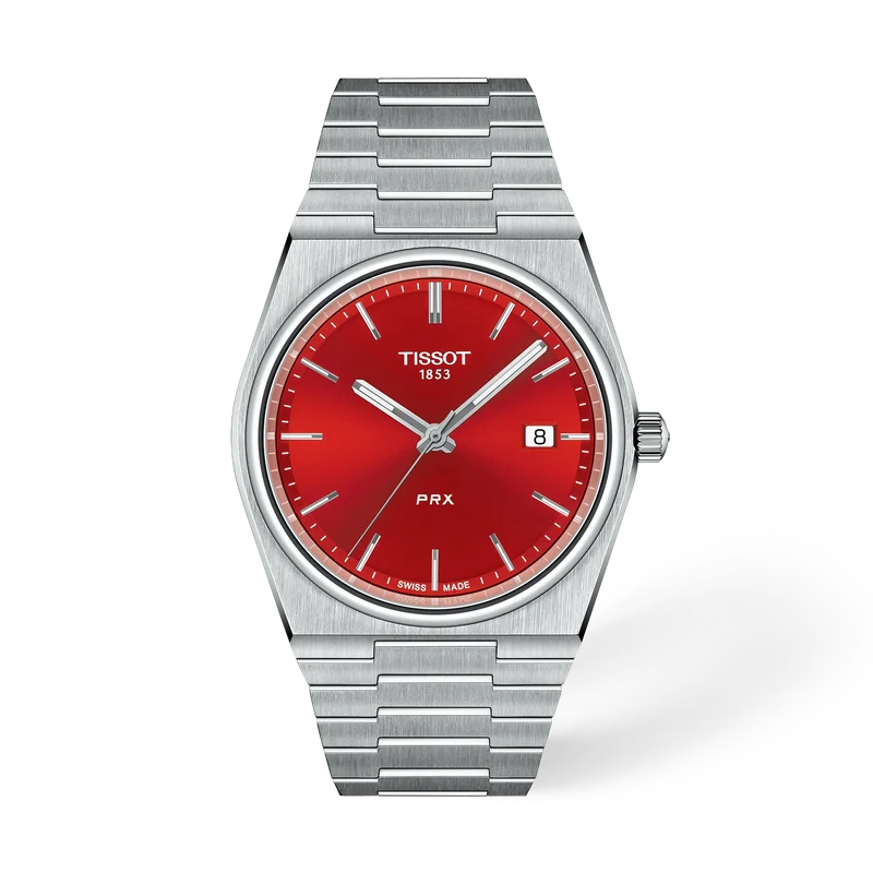 Tissot PRX 40 mm, Zifferblatt Rot, Referenz T137.410.11.421.00, bei Juwelier Krebber in Mönchengladbach-Rheydt