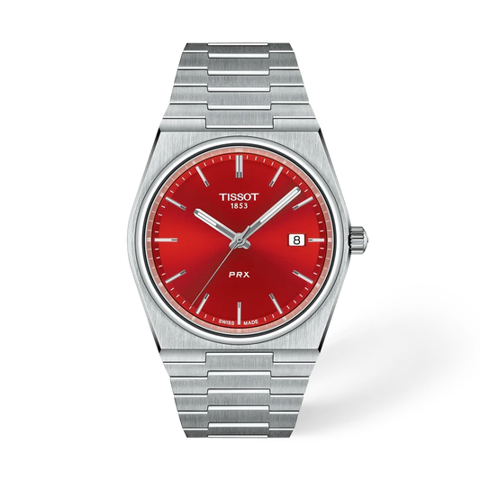 Tissot PRX 40 mm, Zifferblatt Rot, Referenz T137.410.11.421.00, bei Juwelier Krebber in Mönchengladbach-Rheydt