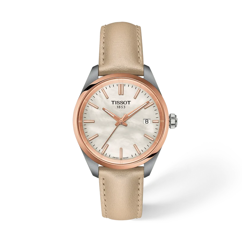 Tissot PR 100 34 mm, Zifferblatt Perlmutt, Referenz T150.210.26.111.00, bei Juwelier Krebber in Mönchengladbach-Rheydt