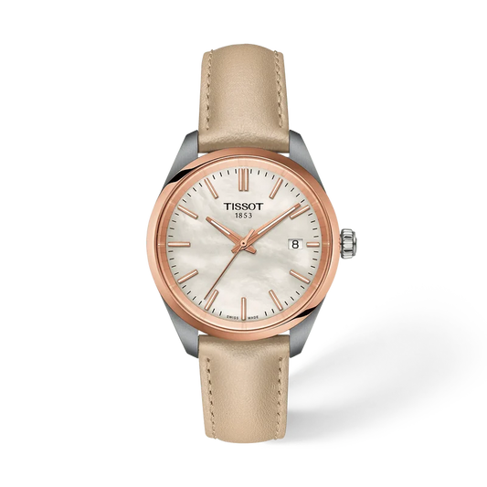 Tissot PR 100 34 mm, Zifferblatt Perlmutt, Referenz T150.210.26.111.00, bei Juwelier Krebber in Mönchengladbach-Rheydt