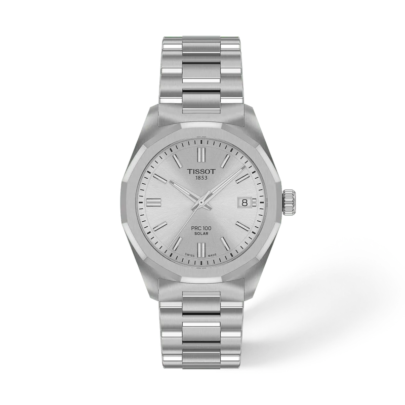 Tissot PRC 100 Solar 39 mm, Zifferblatt Silber, Referenz T151.822.11.031.00, bei Juwelier Krebber in Mönchengladbach-Rheydt