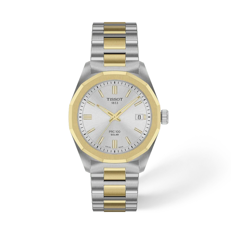 Tissot PRC 100 Solar 39 mm, Zifferblatt Silber, Referenz T151.822.22.031.00, bei Juwelier Krebber in Mönchengladbach-Rheydt