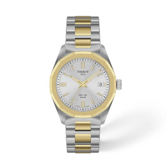 Tissot PRC 100 Solar 39 mm, Zifferblatt Silber, Referenz T151.822.22.031.00, bei Juwelier Krebber in Mönchengladbach-Rheydt