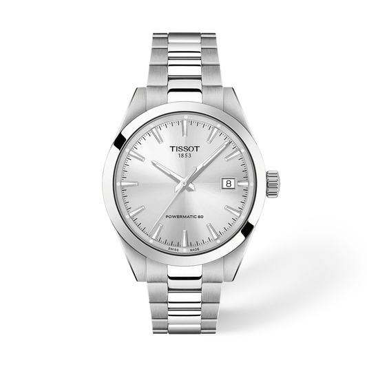 Tissot Gentleman 38 mm, Zifferblatt Silber, Referenz T165.807.11.031.00, bei Juwelier Krebber in Mönchengladbach-Rheydt
