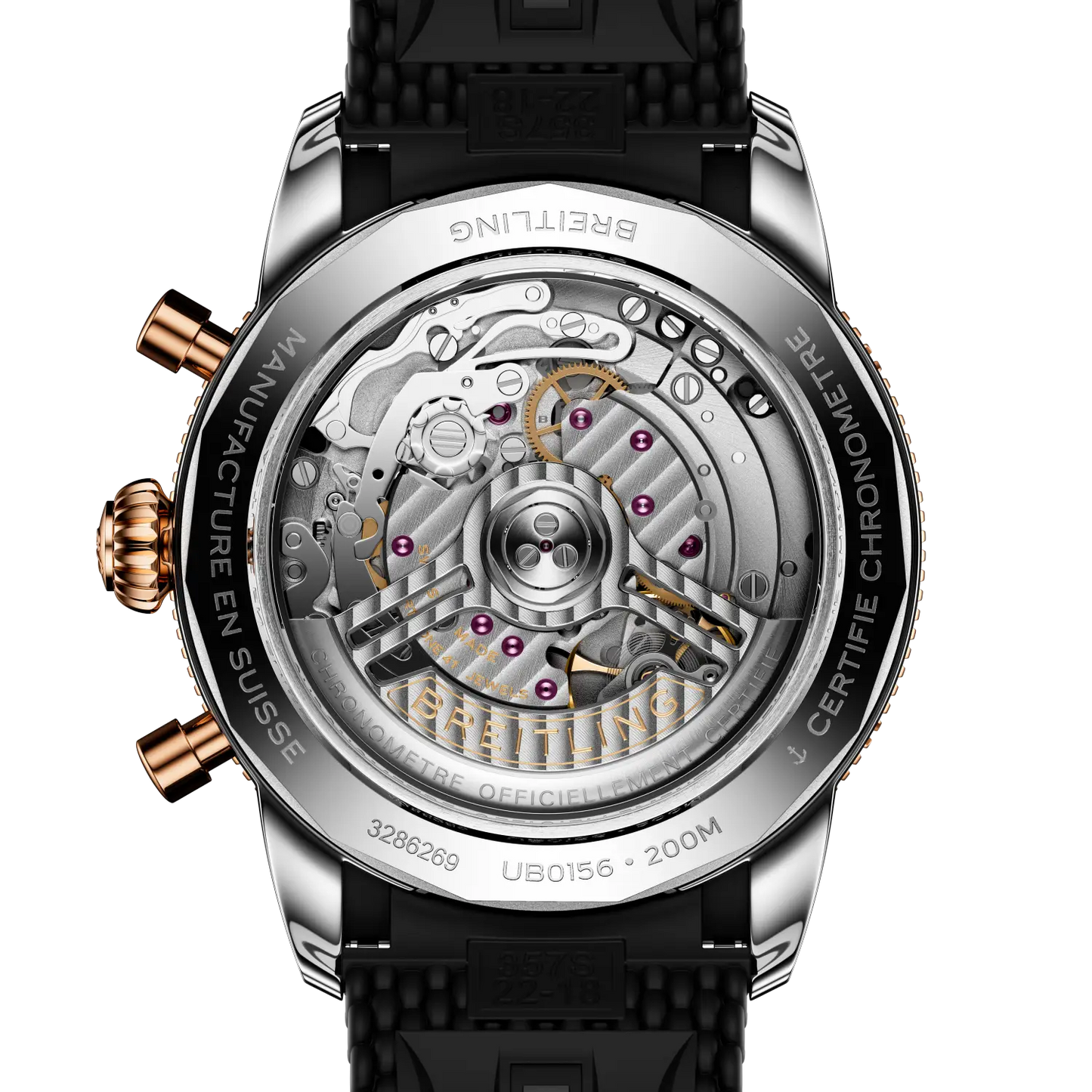 Breitling Superocean Heritage B01 Chronograph 42 mm UB0156H11B1S1 – Rückansicht bei Juwelier Krebber in Mönchengladbach-Rheydt