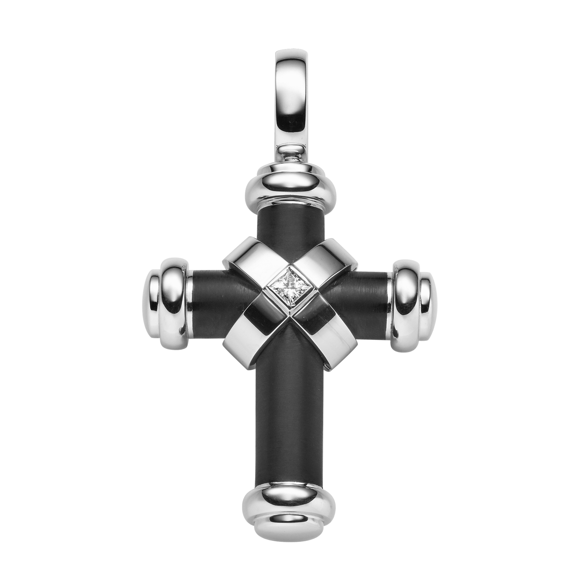 Kreuz mit Weißgold mit Diamant