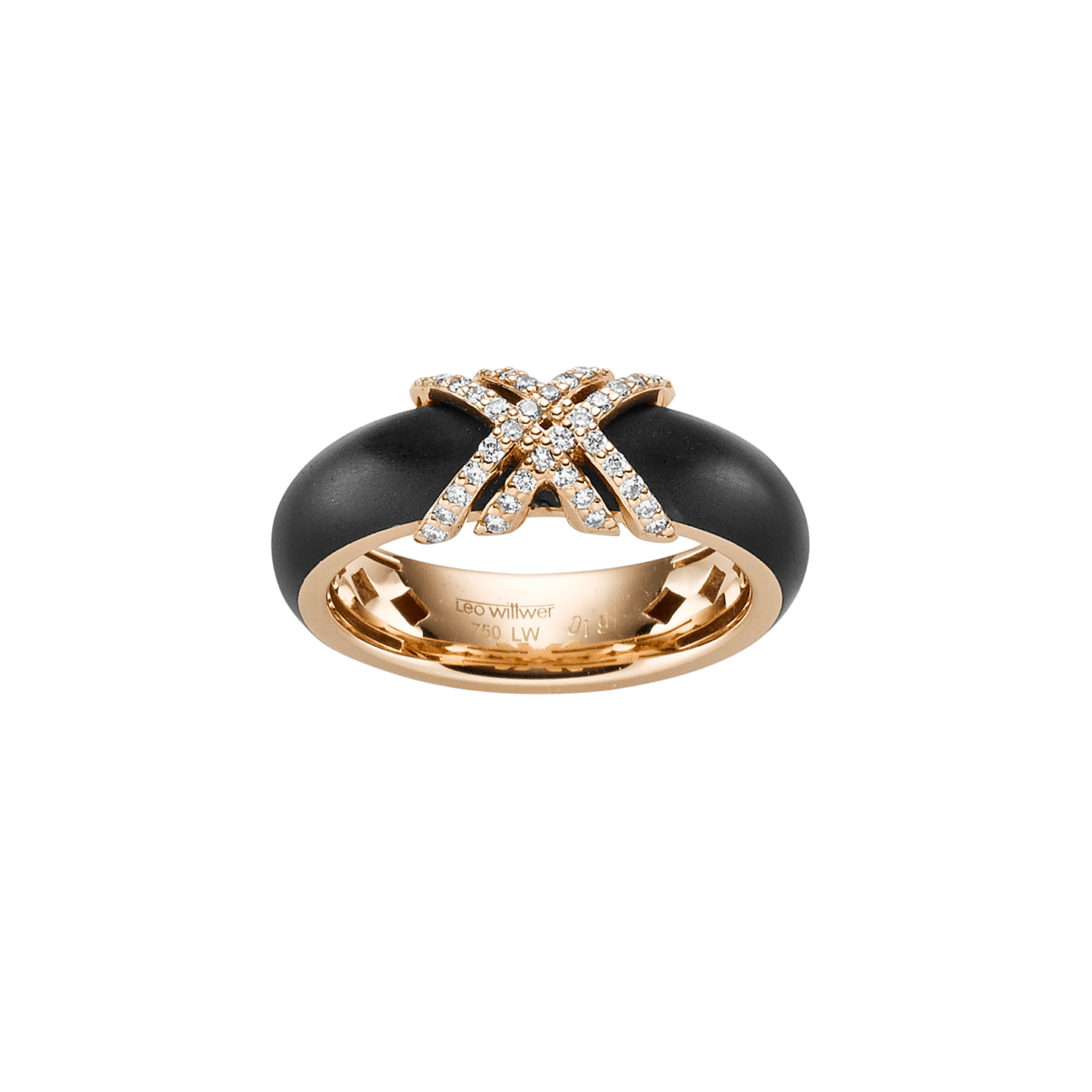 Crosses Ring mit Kaltemaille und Roségold