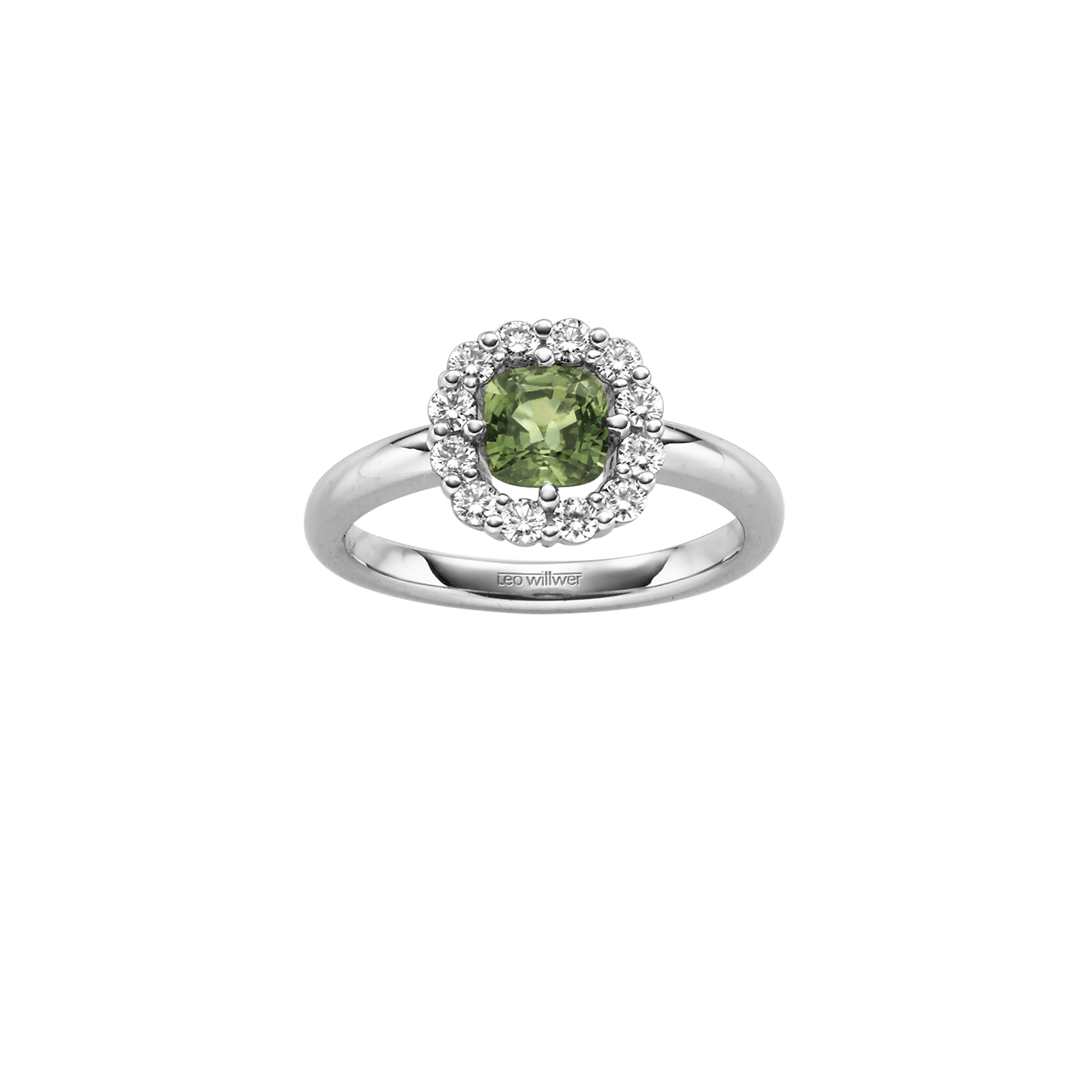 Weißgold Ring mit Saphir