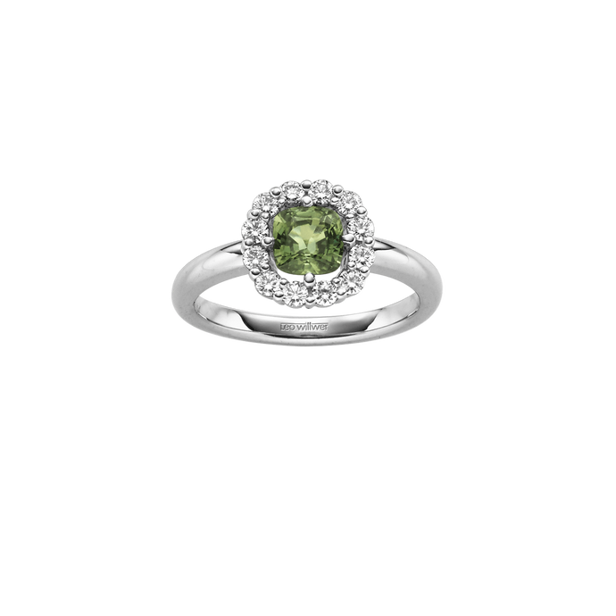 Weißgold Ring mit Saphir