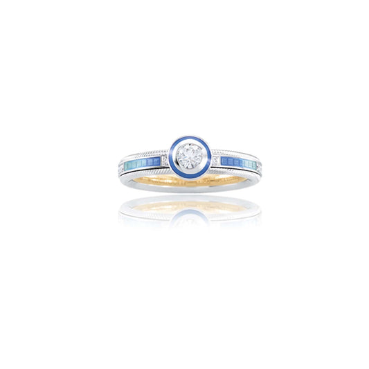 Wellendorff Danke für Aqua Ring in Weißgold