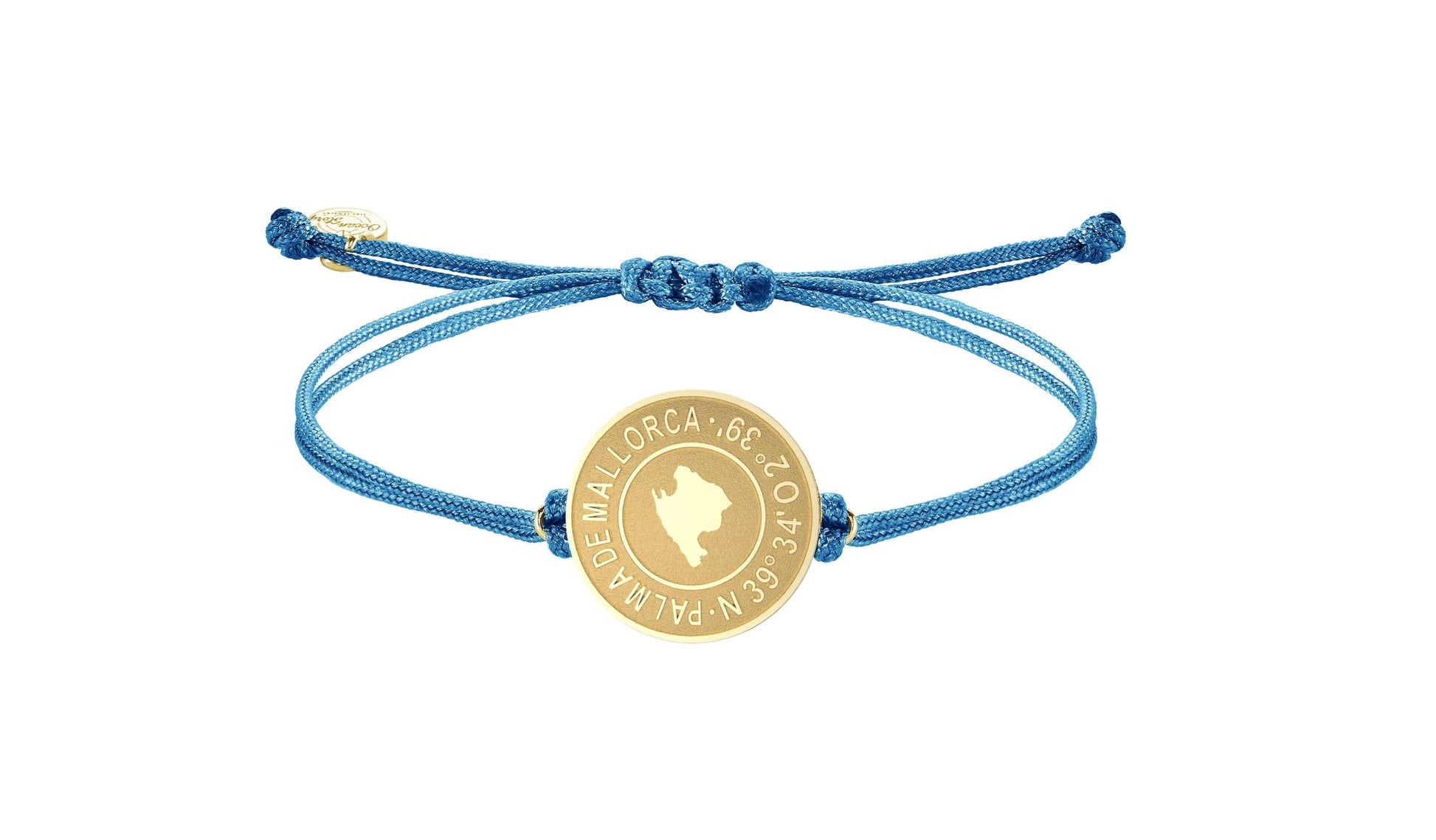 Koordinaten Armband Mallorca Gold Ocean Story Blau