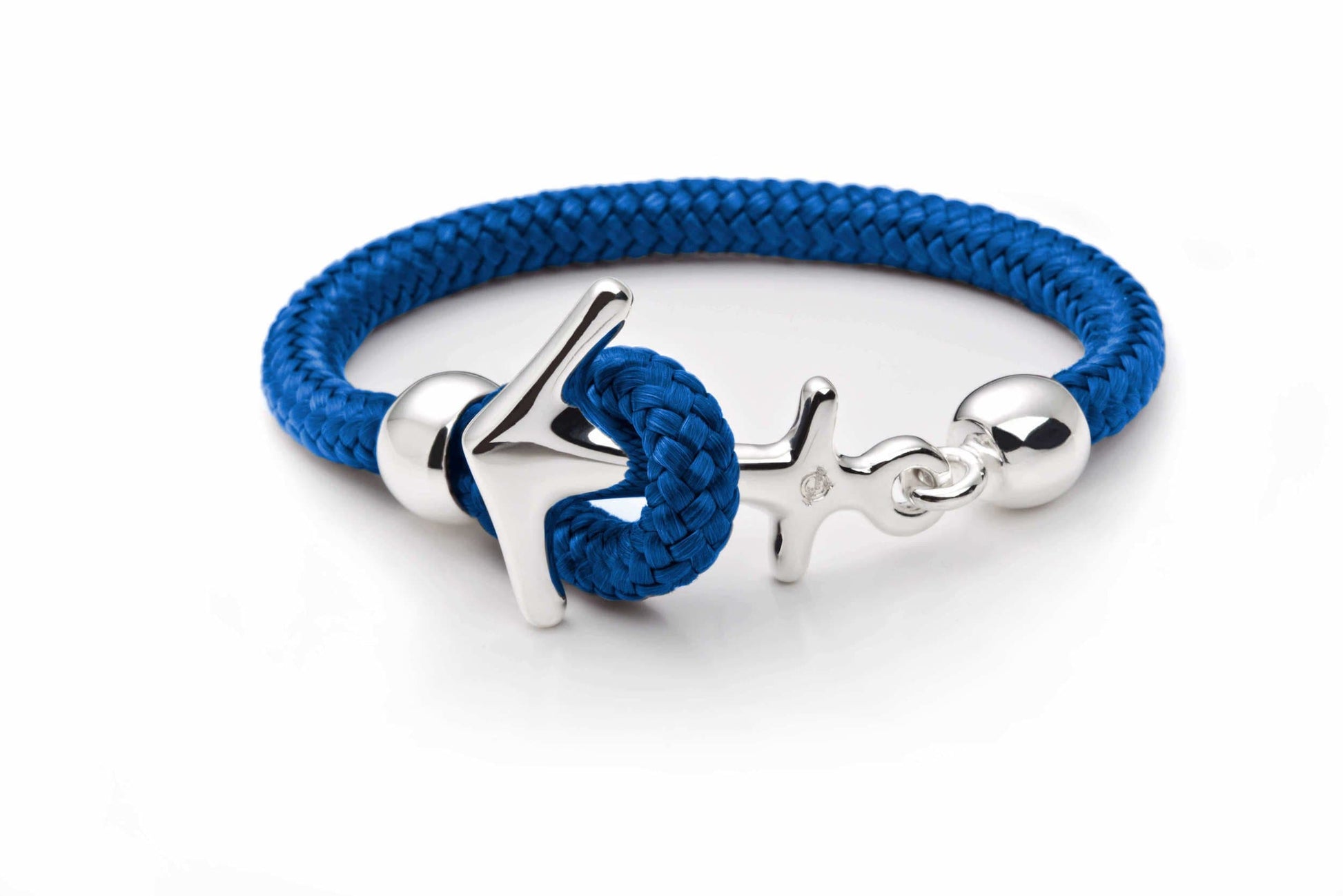 Silbernes Anker Armband in Blau