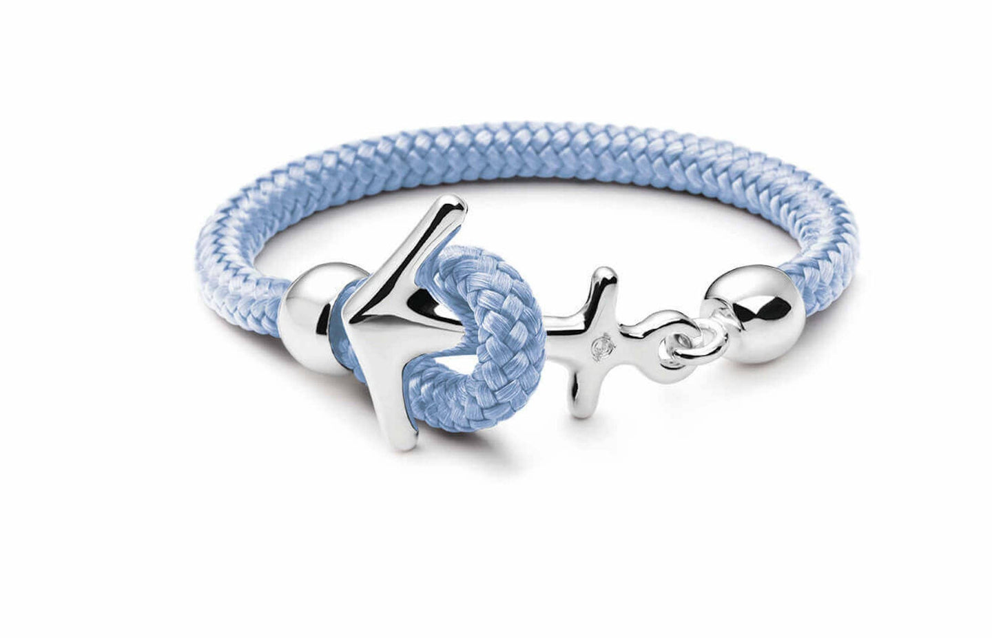 Silbernes Anker Armband in hellblau