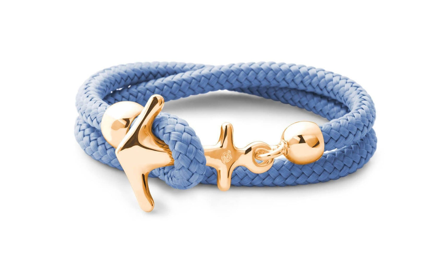 Ocean Story - Roségoldenes Anker Armband in Boracay Blue