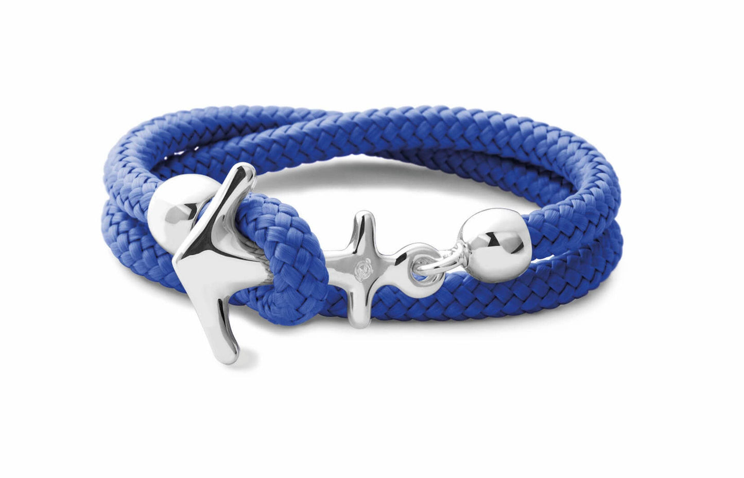 Silbernes Anker Armband in Blau