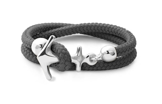 Anker Armband Grau Silber